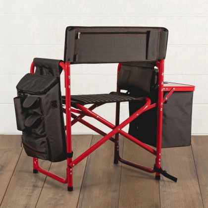 Custom Fusion Camping Chair - Dark Gray With Red Back View Custom Fusion Camping Chair - Dark Gray With Red Back View