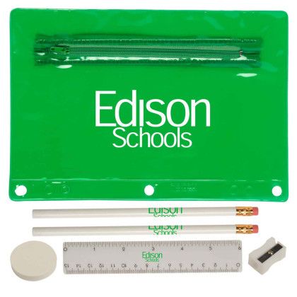 Custom  Translucent Deluxe School Kit-Imprinted Contents - Translucent Green