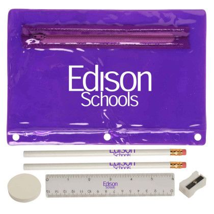 Custom  Translucent Deluxe School Kit-Imprinted Contents - Translucent Purple