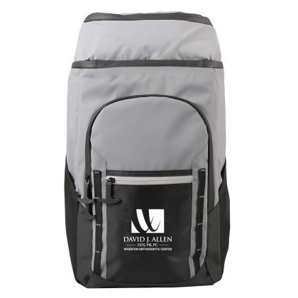 Custom Frosty 24 Can Backpack - Gray With Black 