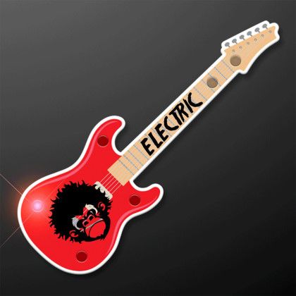 Custom Red Guitar Flashing LED Light Pin Custom Red Guitar Flashing LED Light Pin