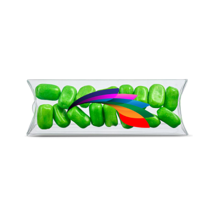 Custom 5" Pillow Box of Bala Chewy Candy - Green Custom 5" Pillow Box of Bala Chewy Candy - Green