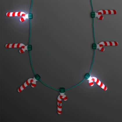 Custom Candy Cane Lights Christmas Party Necklace Custom Candy Cane Lights Christmas Party Necklace