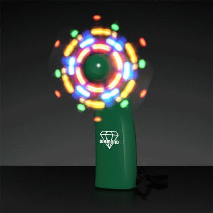 Custom LED Mini Fans with Green Handles