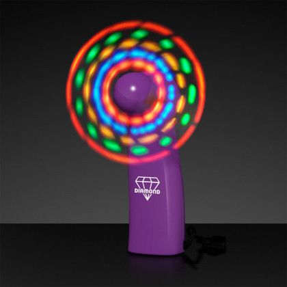 Custom LED Mini Fan with Purple Handle Custom LED Mini Fan with Purple Handle