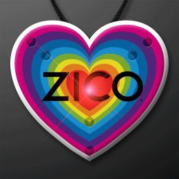 Custom Retro Rainbow Heart Blinkies on String Necklace Custom Retro Rainbow Heart Blinkies on String Necklace