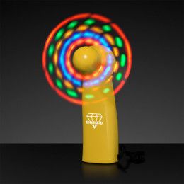 Custom LED Mini Fan with Yellow Handle Custom LED Mini Fan with Yellow Handle