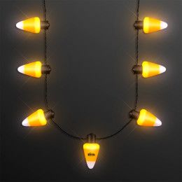 Custom Candy Corn Lights Halloween Necklace Custom Candy Corn Lights Halloween Necklace