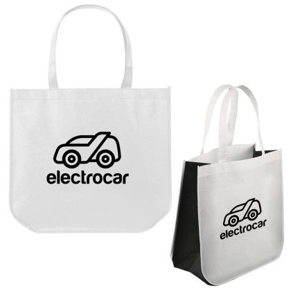 Custom reGen rPET Non-Woven Extra Large Shopping Tote Bag - White