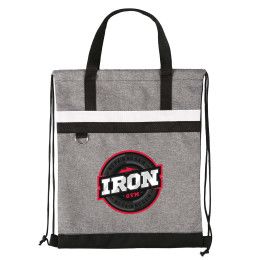 Custom reGen rPET Polyester Drawstring Bag - Gray