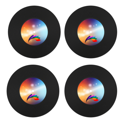 Custom 4 Piece Record Coaster Set In Box Custom 4 Piece Record Coaster Set In Box
