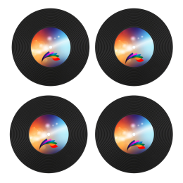 Custom 4 Piece Record Coaster Set In Box Custom 4 Piece Record Coaster Set In Box