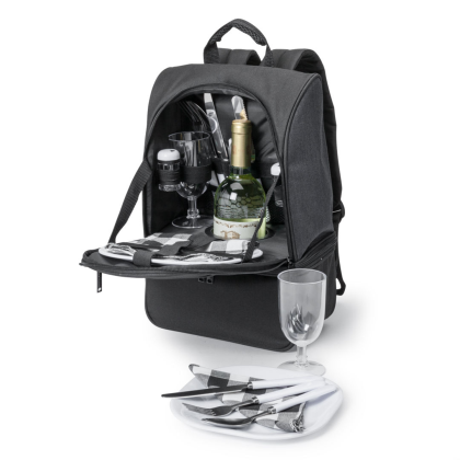 Custom Impression Picnic Bag - Black Open View 