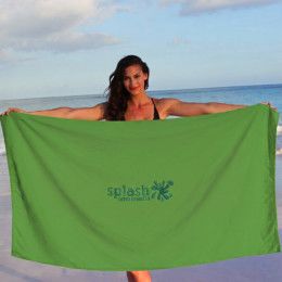 Custom Superior Weight Colored Beach Towel - Lime Green Lifestyle 