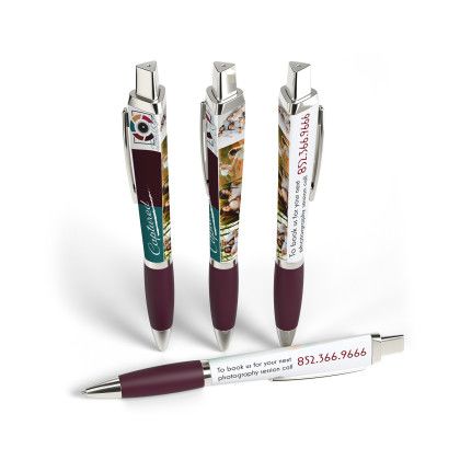 Custom Retractable Performance Pen with Clip- Low Quantities - Burgundy Custom Retractable Performance Pen with Clip- Low Quantities - Burgundy