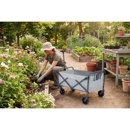 Custom Garden Wagon with 3 Tools - Lifestyle View Custom Garden Wagon with 3 Tools - Lifestyle View