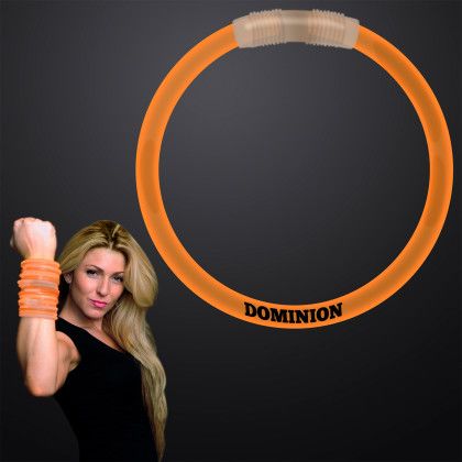 Custom 8 Inch Orange Glow Bracelet - Orange