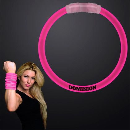 Custom 8 Inch Pink Glow Bracelet - Pink Custom 8 Inch Pink Glow Bracelet - Pink