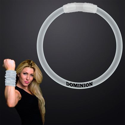 Custom 8 Inch White Glow Bracelet - White Custom 8 Inch White Glow Bracelet - White