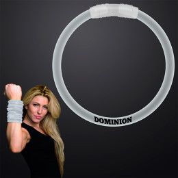 Custom 8 Inch White Glow Bracelet - White Custom 8 Inch White Glow Bracelet - White