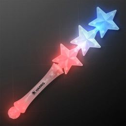 Custom Triple Star Light Up Flashing Wand (Red White Blue) Custom Triple Star Light Up Flashing Wand (Red White Blue)