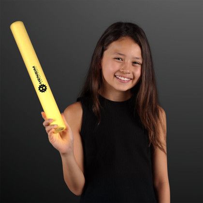 Custom Yellow Foam Light Up Sticks 16" Cheer Sticks - In Use Custom Yellow Foam Light Up Sticks 16" Cheer Sticks - In Use