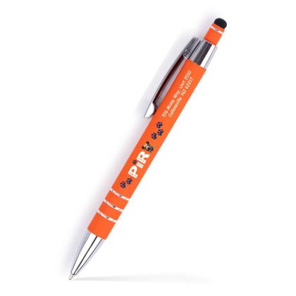 Custom Karina Stylus Satin Soft Touch Click Metal Pen- Low Quantities - Orange Custom Karina Stylus Satin Soft Touch Click Metal Pen- Low Quantities - Orange