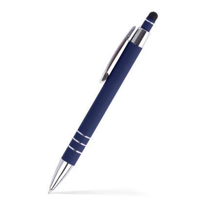 Custom Karina Stylus Satin Soft Touch Click Metal Pen- Low Quantities - Blue Custom Karina Stylus Satin Soft Touch Click Metal Pen- Low Quantities - Blue