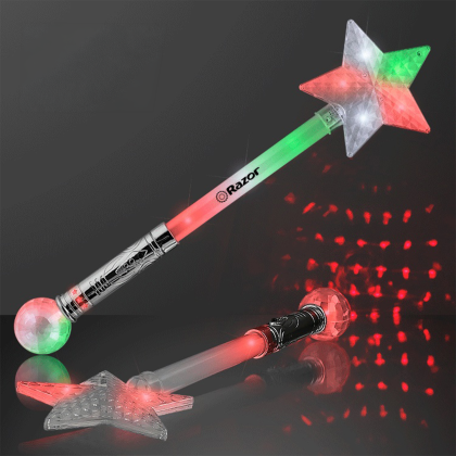 Custom Jumbo Star Wand with Fun Flashing Lights 21" Custom Jumbo Star Wand with Fun Flashing Lights 21"