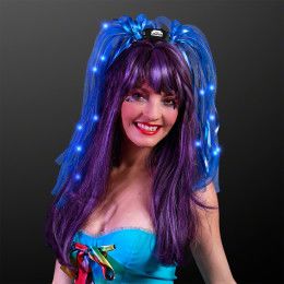 Custom Light Up Hair Noodle Headbands - Bright Blue Custom Light Up Hair Noodle Headbands - Bright Blue