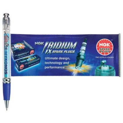 Pull-Out Full Color Ad Banner Pen - Blue Pull-Out Full Color Ad Banner Pen - Blue