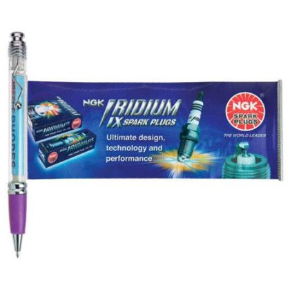 Pull-Out Full Color Ad Banner Pen - Purple Pull-Out Full Color Ad Banner Pen - Purple