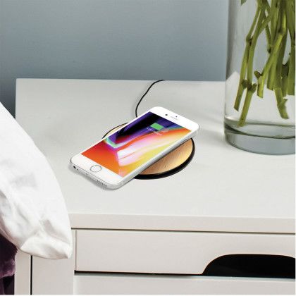 Custom NoWire Wood Wireless Charger - Lifestyle View