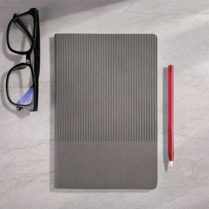 Custom Flatmate Perfect Notebook - Grey Lifestyle View Custom Flatmate Perfect Notebook - Grey Lifestyle View
