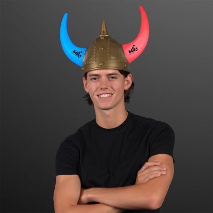 Custom Viking Helmet with Light Up Horns - In use Custom Viking Helmet with Light Up Horns - In use