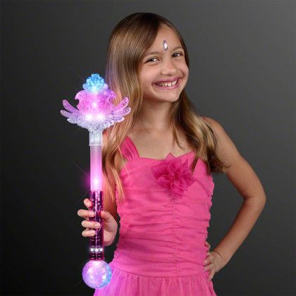 Custom Winged Heart LED Fairy Wand - In use Custom Winged Heart LED Fairy Wand - In use
