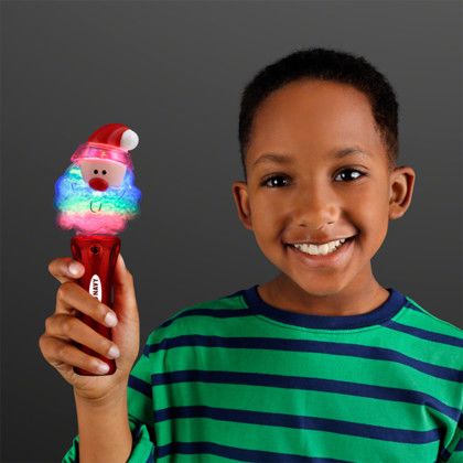 Custom LED Santa Claus Spinning Light Wand - In use
