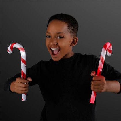 Custom Christmas Candy Cane Light Wands - Lifestyle view Custom Christmas Candy Cane Light Wands - Lifestyle view