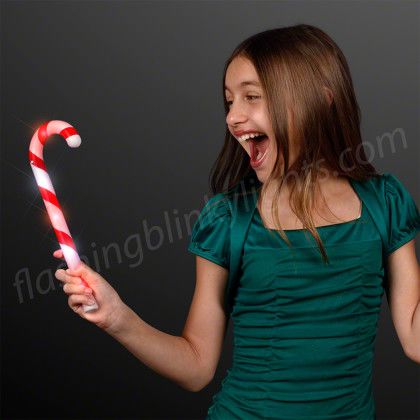 Custom Christmas Candy Cane Light Wands - In use Custom Christmas Candy Cane Light Wands - In use