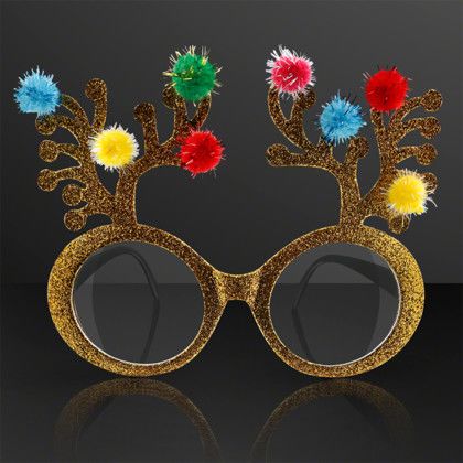 Custom Christmas Reindeer Antler Novelty Glasses (NON-Light Up) - Front view Custom Christmas Reindeer Antler Novelty Glasses (NON-Light Up) - Front view