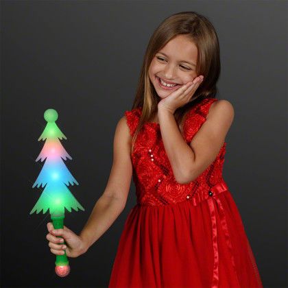 Custom Frosty Christmas Tree Light Up Wand 14.75" - Lifestyle Custom Frosty Christmas Tree Light Up Wand 14.75" - Lifestyle
