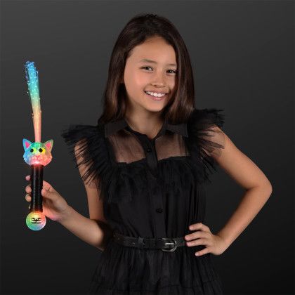 Custom  Light Up Cat Party Wand, Light Projecting - In use