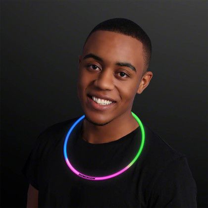 Custom 22" Tri Color Glow Necklaces Blue Pink Green - In use Custom 22" Tri Color Glow Necklaces Blue Pink Green - In use