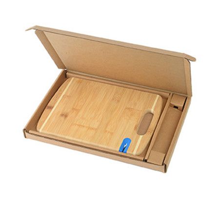 Custom Bamboo Sharpen-It Cutting Board with Gift Box - Blue Side View Custom Bamboo Sharpen-It Cutting Board with Gift Box - Blue Side View