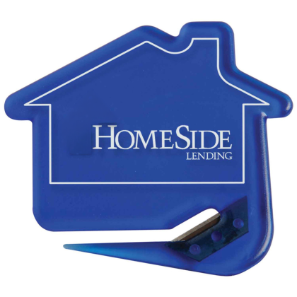 Custom House Letter Slitter - Translucent Blue Custom House Letter Slitter - Translucent Blue