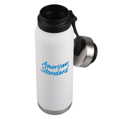 Custom 20 oz. Silverton Stainless Steel Bottle - Matte White Open View Custom 20 oz. Silverton Stainless Steel Bottle - Matte White Open View