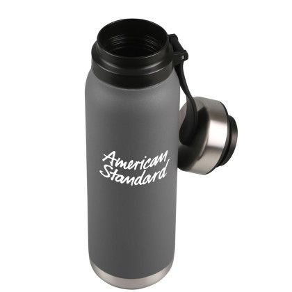 Custom 20 oz. Silverton Stainless Steel Bottle - Matte Grey Open View Custom 20 oz. Silverton Stainless Steel Bottle - Matte Grey Open View