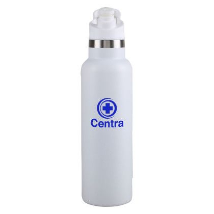 Custom 20 oz. Surin Powder Coated Stainless Steel Bottle - White Custom 20 oz. Surin Powder Coated Stainless Steel Bottle - White