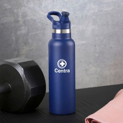 Custom 20 oz. Surin Powder Coated Stainless Steel Bottle - Dark blue - Lifestyle Custom 20 oz. Surin Powder Coated Stainless Steel Bottle - Dark blue - Lifestyle