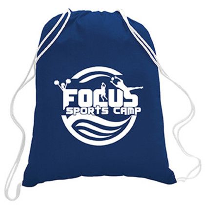 Custom 5.5 oz. Cotton Canvas Drawstring Backpack - Royal blue Custom 5.5 oz. Cotton Canvas Drawstring Backpack - Royal blue